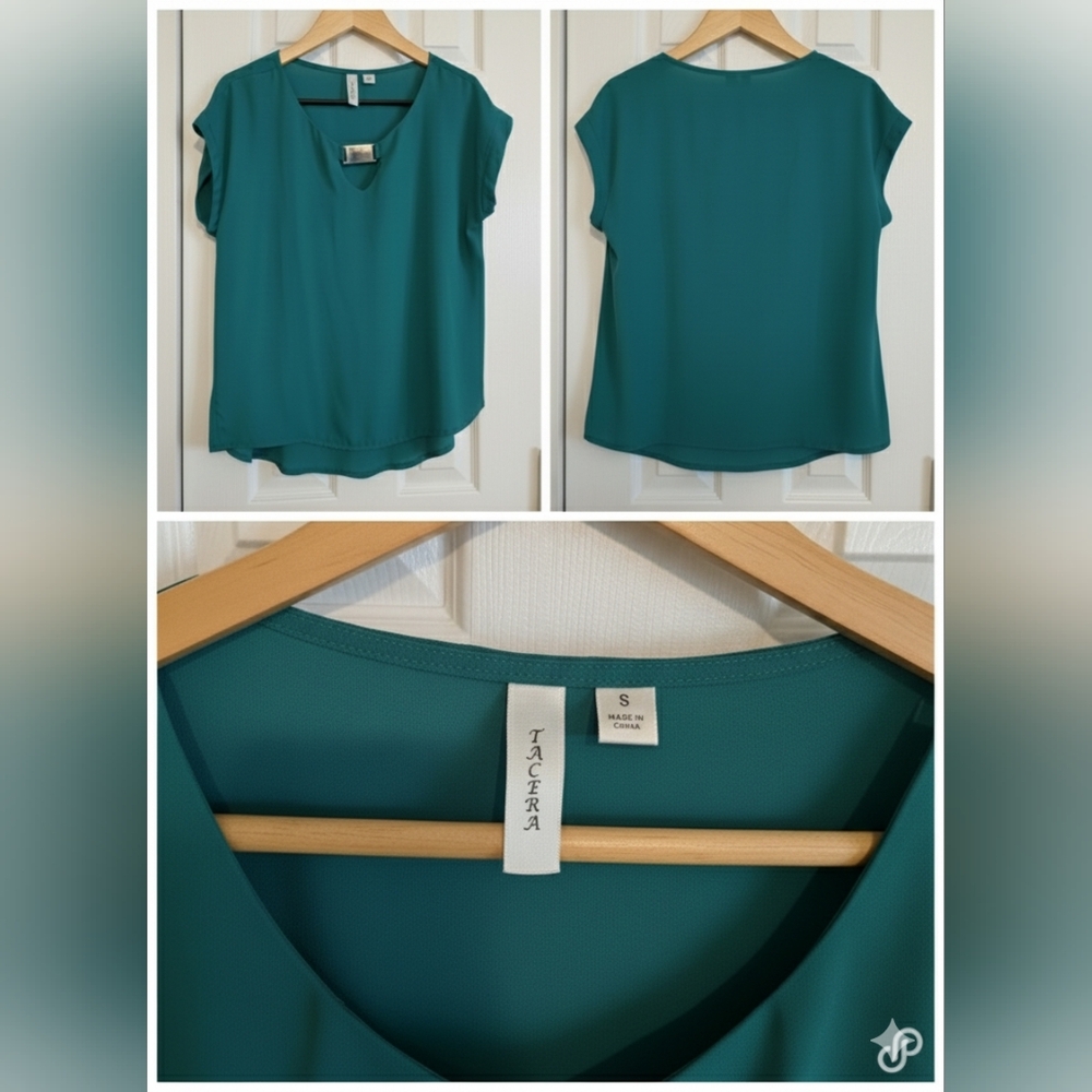 Tacera Women's Teal Blouse